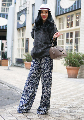 霍思燕领衔出街 时装周迷恋绚烂印花