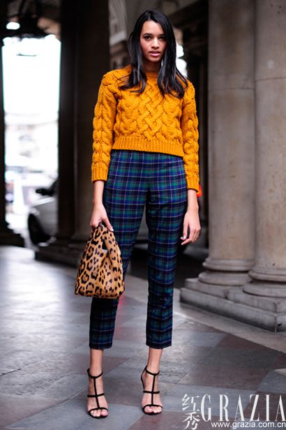 兼顾温度时髦度 潮人街拍秋季套头毛衫穿搭