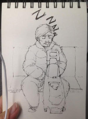 80后地铁速写哥唤起低头族 网友争相求偶遇 新