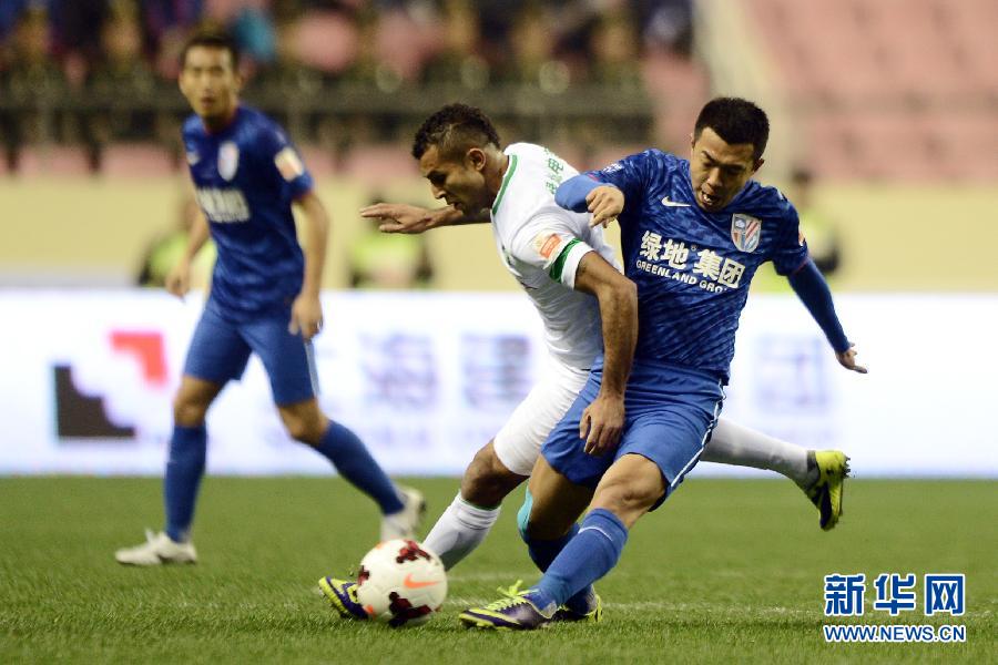 中超:上海绿地申花不敌杭州绿城