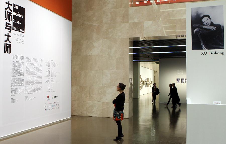 “大师与大师--徐悲鸿与法国学院大家作品联展”在沪开幕_新华网上海频道_图片