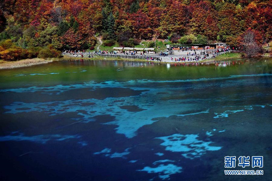 进入色彩旺季 游客争睹九寨沟醉美秋色