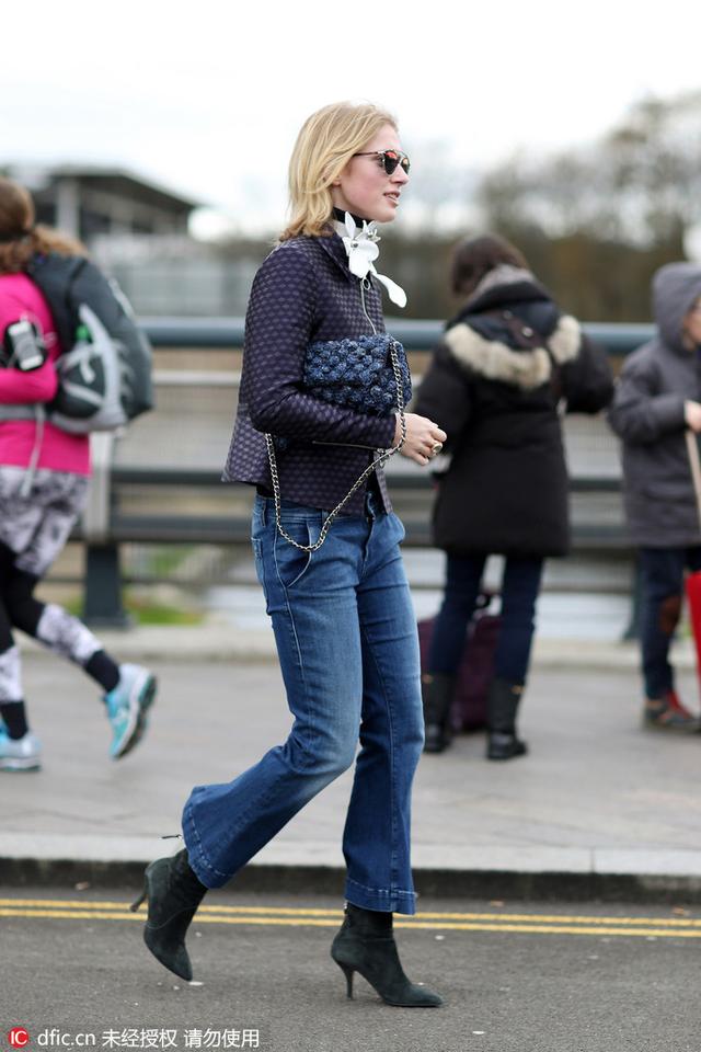 短靴+九分裤+外套=换季最强搭配