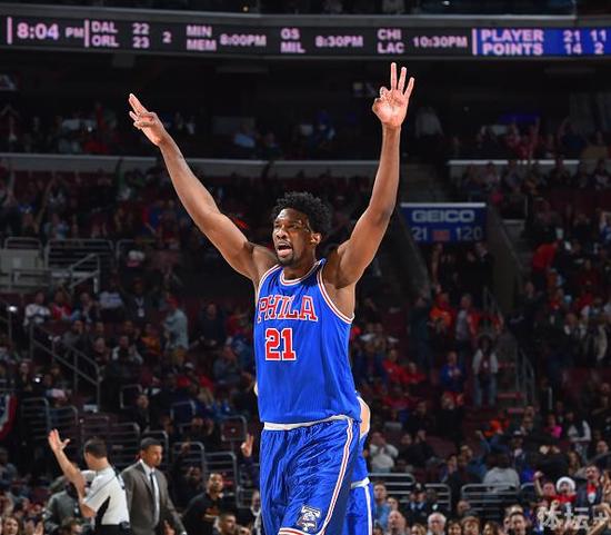 恩比德真要上天!效率值竟超同期奥尼尔邓肯