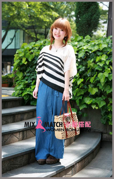 时髦宽松裙裤谨慎穿 娇小MM变花生